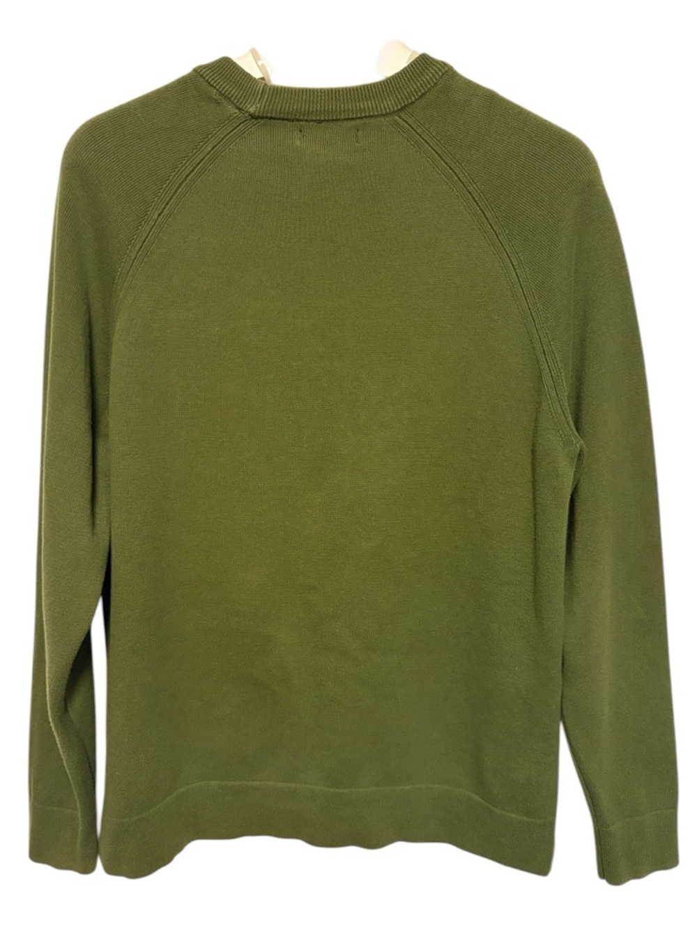 Zara Men's Olive Green Raglan Sleeve Knit Sweater - Picture 4 of 8
